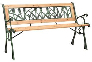 Öntöttvas és tömör fenyőfa kerti pad 122 cm