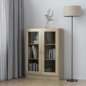Sonoma tölgy színű szerelt fa vitrinszekrény 82,5x30,5x115 cm