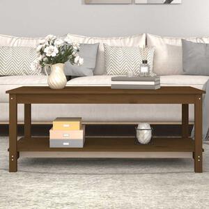 Mézbarna tömör fenyőfa dohányzóasztal 110 x 55 x 45 cm