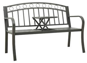 Szürke kerti pad asztallal 120 cm