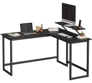 Sarok íróasztal, L alakú számítógép asztal monitor állvánnyal