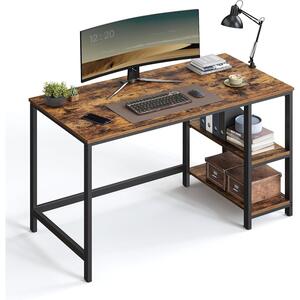 Íróasztal 120x60 cm, számítógépasztal 2 polccal bal vagy jobb oldalon | VASAGLE