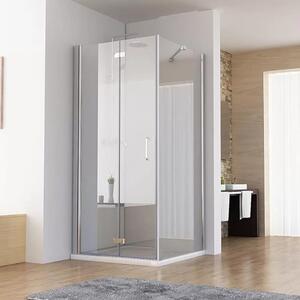 Porto 70x70 cm szögletes összecsukható nyílóajtós zuhanykabin 6 mm vastag vízlepergető biztonsági üveggel, króm