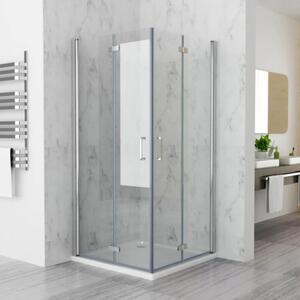 Porto duo 80x80 cm szögletes összecsukható két nyílóajtós zuhanykabin 6 mm vastag vízlepergető biztonsági üveggel, króm