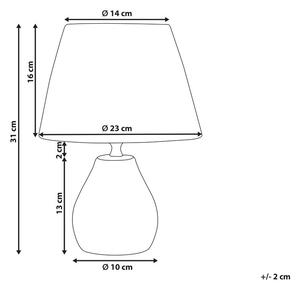 Fehér kerámia asztali lámpa kétdarabos szettben 31 cm ARWADITO
