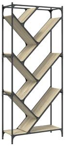VidaXL sonoma tölgy színű szerelt fa és fém könyvszekrény 79x30x180 cm