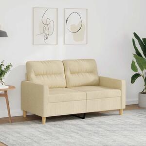 Kétszemélyes krémszínű szövetkanapé 120 cm