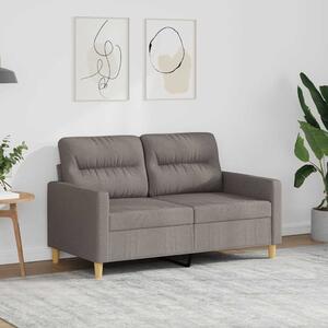 Kétszemélyes fekete szövetkanapé 120 cm