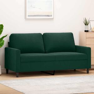 Kétszemélyes sötétzöld bársony kanapé 140 cm