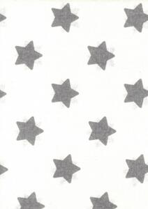 Mintás flanel kifogó 75×95 cm - fehér alapon szürke csillagok