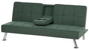Háromszemélyes zöld kárpitozott kanapéágy RONNE