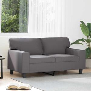 2 személyes szürke műbőr kanapé 120 cm