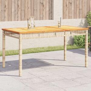 VidaXL Akácfa-Polyrattan Kerti Asztal - 140x80x75cm