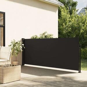 VidaXL fekete behúzható oldalsó napellenző 140 x 600 cm