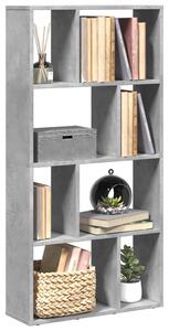 Betonszürke szerelt fa könyvespolc 60 x 20 x 120,5 cm