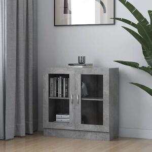 Betonszürke szerelt fa vitrinszekrény 82,5 x 30,5 x 80 cm