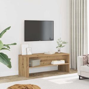 Kézműves tölgy színű szerelt fa TV-szekrény 100x40x40 cm