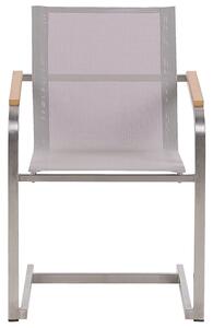 Négyszemélyes fehér üveg étkezőasztal bézs székekkel COSOLETO