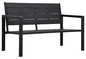 Fekete fautánzatú HDPE kerti pad 120 cm