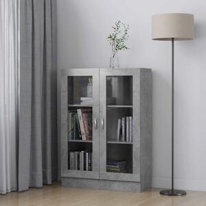 Betonszürke szerelt fa vitrinszekrény 82,5 x 30,5 x 115 cm