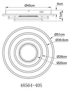 LAWANDA LED mennyezeti lámpa, homokszínű, Ø51,1 cm, 40W, 1461 lm, 3000/4000/6000 K