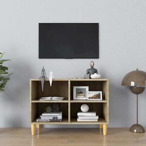 Sonoma-tölgyszínű TV-szekrény tömör falábakkal 69,5x30x50 cm