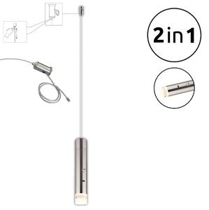 PELO LED függőlámpa, matt nikkel, Ø3,8 cm, 2W, 60 lm, 3000 K