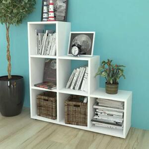 Fehér lépcső könyvespolc/vitrines polc 107 cm