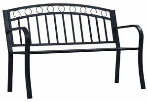 Fekete acél kerti pad 125 cm
