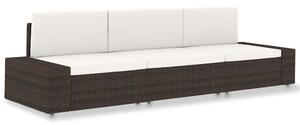 3 személyes barna elemes polyrattan kanapé