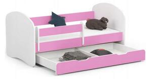 SMILE Gyermekágy ágyneműtartóval + matrac P140_70 - rózsaszín