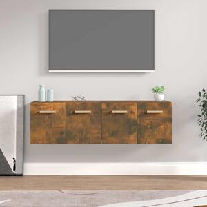 2 db füstös tölgy színű szerelt fa faliszekrény 60x36,5x35 cm