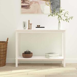 Fehér tömör fenyőfa tálalóasztal 110 x 40 x 80 cm