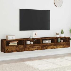 2 db füstös tölgy színű szerelt fa TV-szekrény 100 x 30 x 30 cm
