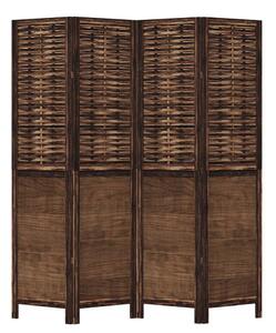 VidaXL 4 Paneles Térelválasztó - 140x180 cm - Sötétbarna
