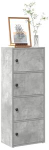 Betonszürke szerelt fa könyvespolc 40x24x102 cm