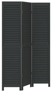 VidaXL 3 Paneles Térelválasztó - Tömörfa - Fekete - 180cm