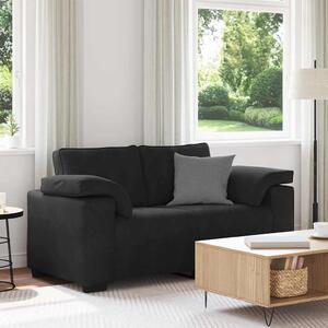 Fekete bársony loveseat kanapé 160x77x82 cm