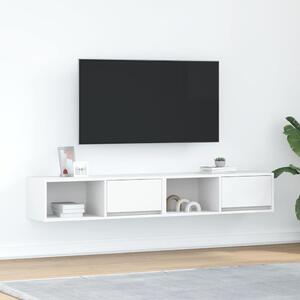 2 db fehér szerelt fa TV-szekrény 80x31x25,5 cm