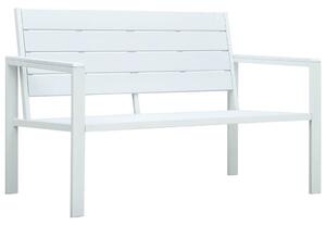 Fehér fautánzatú HDPE kerti pad 120 cm