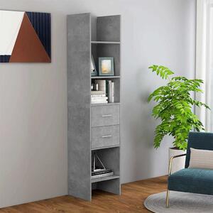 Betonszürke szerelt fa könyvszekrény 40 x 35 x 180 cm