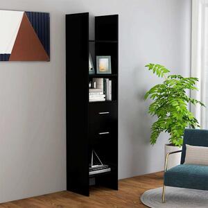 Fekete szerelt fa könyvszekrény 40 x 35 x 180 cm