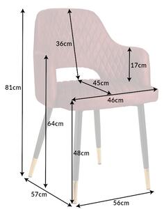 Design szék Laney piros bársony