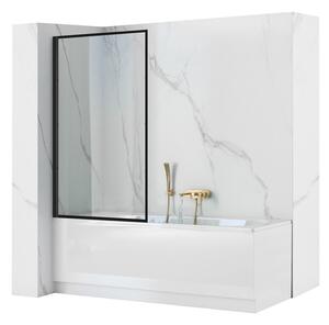 Rea Lagos Fürdőkádparaván - Forgatható - Fekete - 70 cm