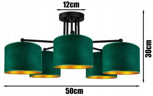 Abazur Premium zöld mennyezeti lámpa 5xE27