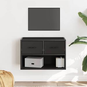 Fekete szerelt fa és fém TV-szekrény 60 x 31 x 39,5 cm