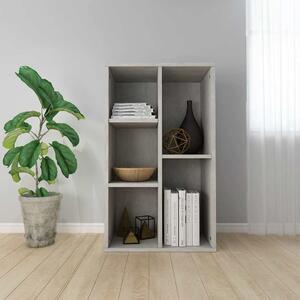 Betonszürke szerelt fa könyv-/tálalószekrény 50 x 25 x 80 cm