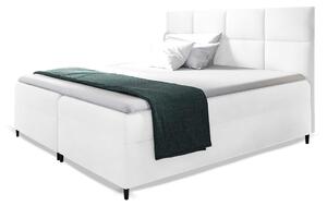 Wilsondo LEILA ágyneműtartós kárpitozott boxspring ágy matraccal - fehér Méret: 180x200