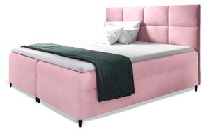 Wilsondo LEILA ágyneműtartós kárpitozott boxspring ágy matraccal - rózsaszín Méret: 140x200