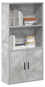 Betonszürke szerelt fa könyvespolc 60x24x120 cm